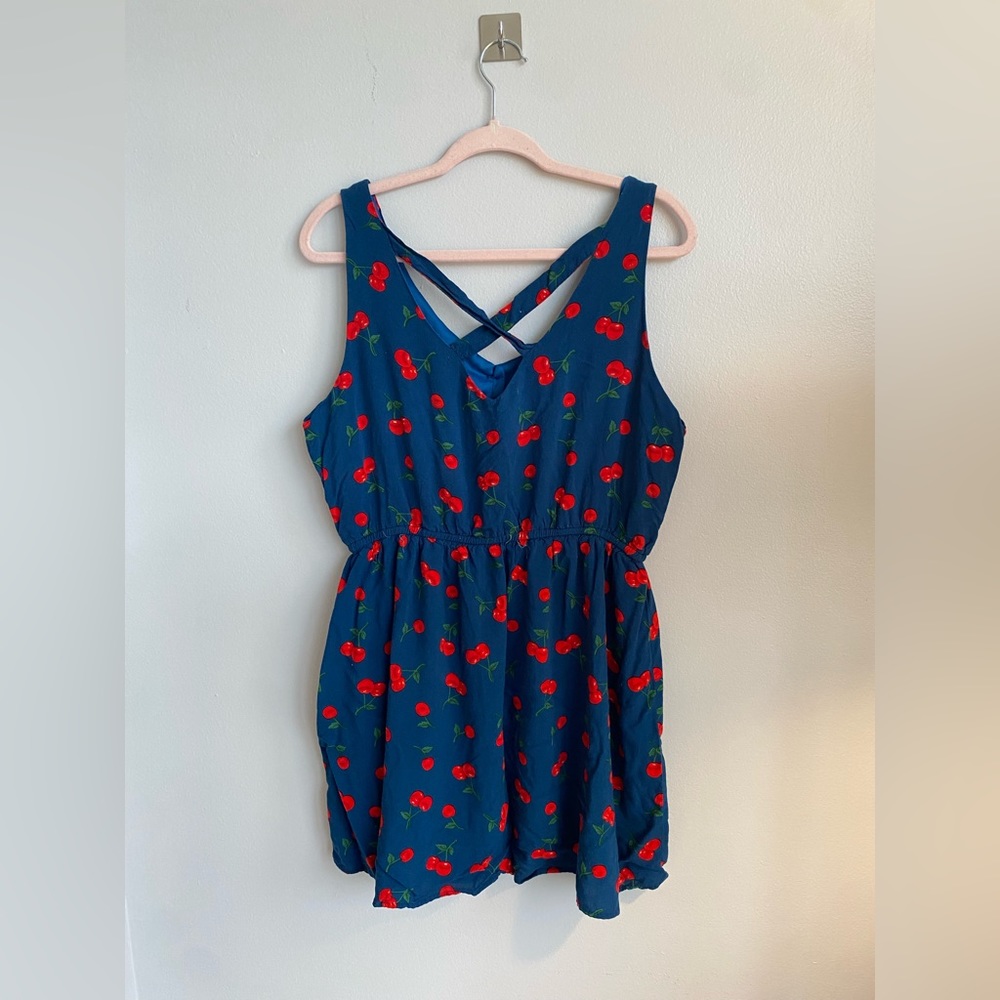 Cherry print plus size dress